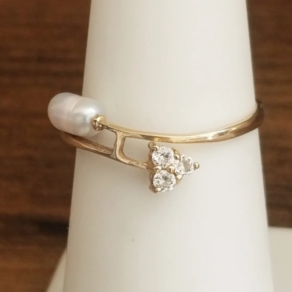 10K Gold Rice Pearl Ring - Picture 8 of 11